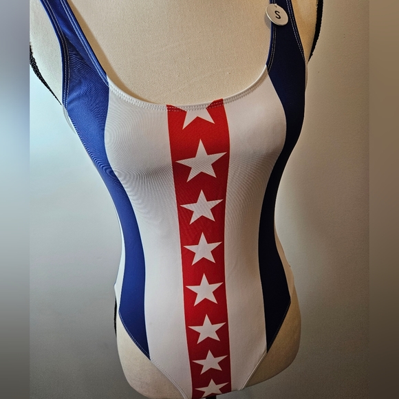 Stars & Stripes Forever 21 Women's Swim Bathing One Piece Suit Size S #W-355 - Picture 4 of 8